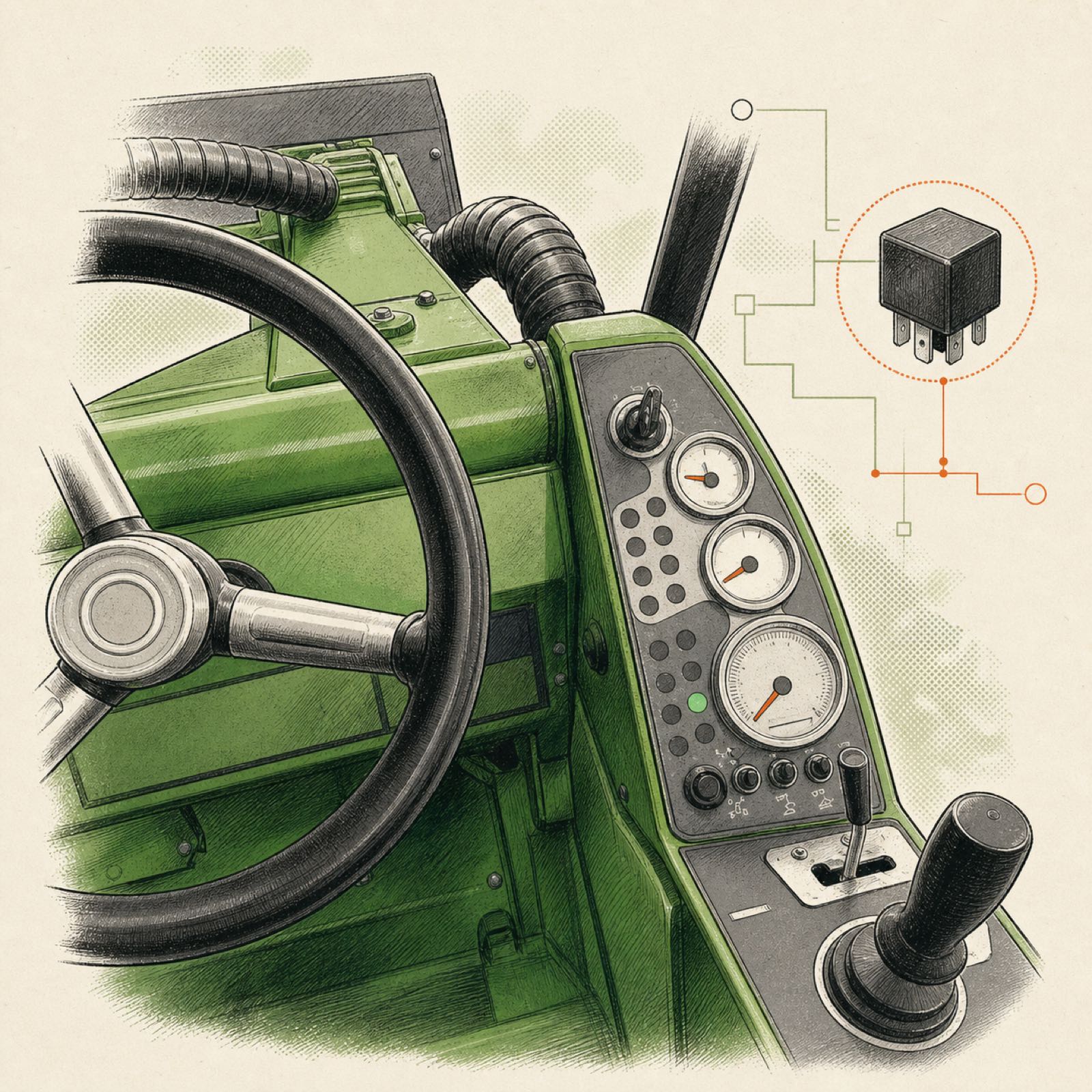 Avant 528: dead rev counter, lying gauges, one faulty relay